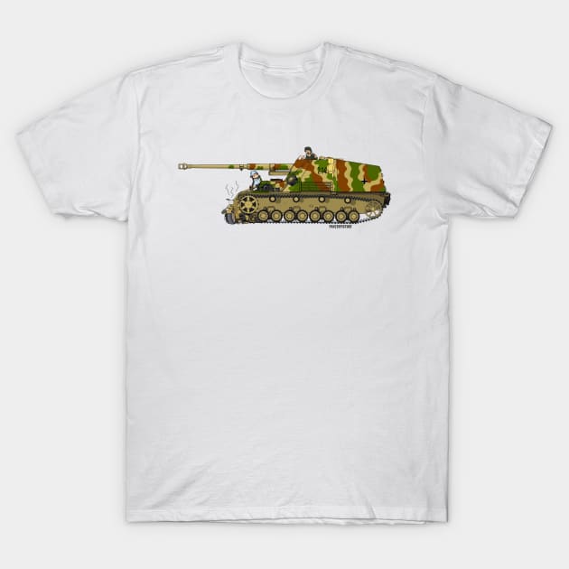 Panzerpicture Nashorn tank destroyer T-Shirt by Panzerpicture